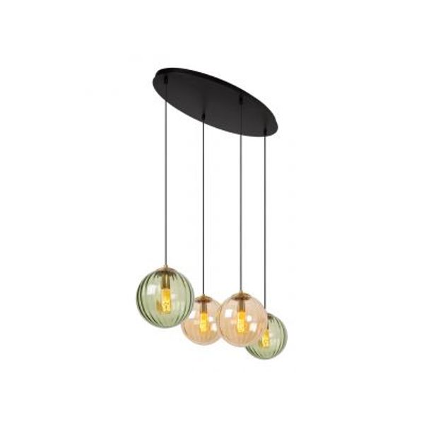 Lucide MONSARAZ Hanglamp-Groen-4xE27-40W-Glas