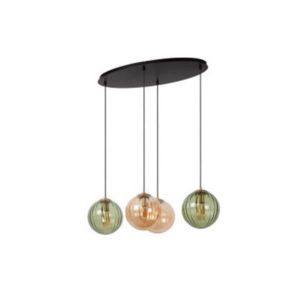 Lucide MONSARAZ Hanglamp-Groen-4xE27-40W-Glas