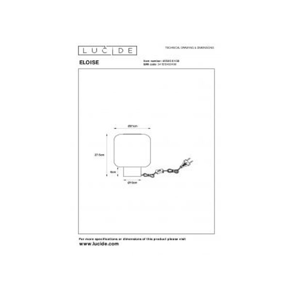 Lucide ELOISE Tafellamp-Zwart-Ø21-1xE27-40W-Glas