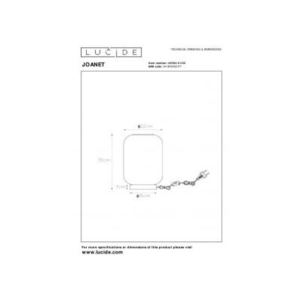 Lucide JOANET Tafellamp-Fumé-Ø22-1xE27-40W-Glas