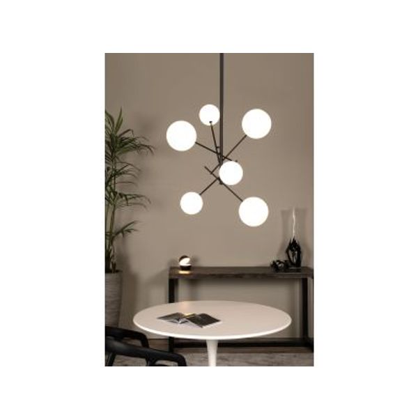 Lucide ALARA Hanglamp-Zwart-Ø72-LED-6xG4-1,5W-2700K-Glas