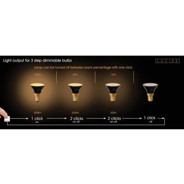 Lucide G45 Led lamp-Zwart-LED Dimb.-1xE14-5W-2700K