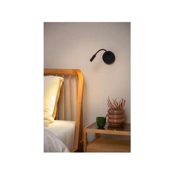 Lucide JOLIJN Bedlamp-Zwart-Ø11-LED-2W-3000K