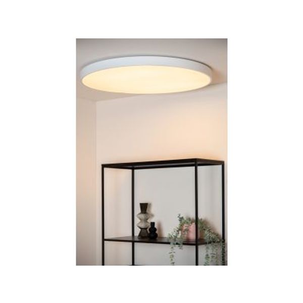 Lucide UNAR Plafonnière-Wit-Ø80-LED Dimb.-80W-2700K