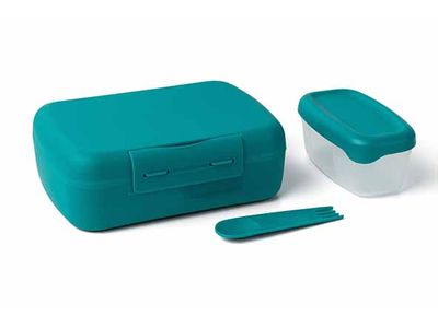 Amuse Brunchbox Deep Sea Green Met Spork 21x15,6xh7,1cm
