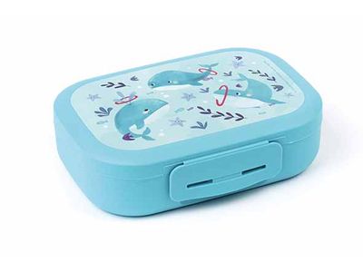 Amuse Clip Lunchbox Medium Whale Blauw 18x13,2xh5cm