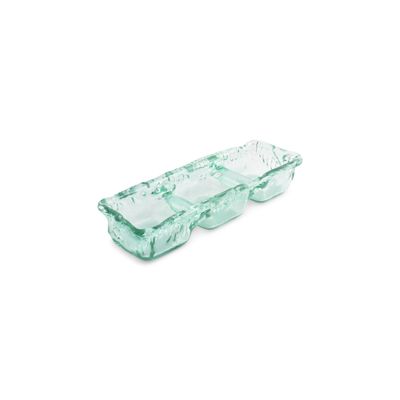 Ecovitra Serveerschaal 32x10xH5,5cm 3 delen green  F2D