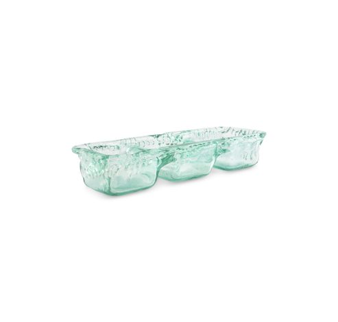 Ecovitra Serveerschaal 32x10xH5,5cm 3 delen green  F2D