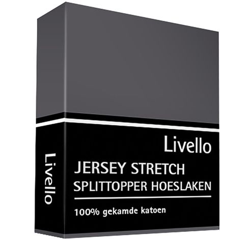 Hoeslaken Splittopper Jersey Dark Grey 140x200/210  Livello Home