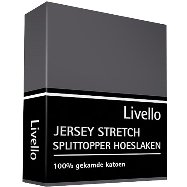 Livello Home Hoeslaken Splittopper Jersey Dark Grey 140x200/210