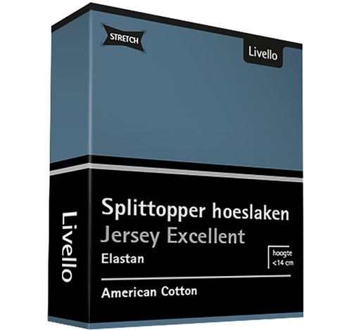 Hoeslaken Splittopper Jersey Excellent Blue 180x200  Livello Home