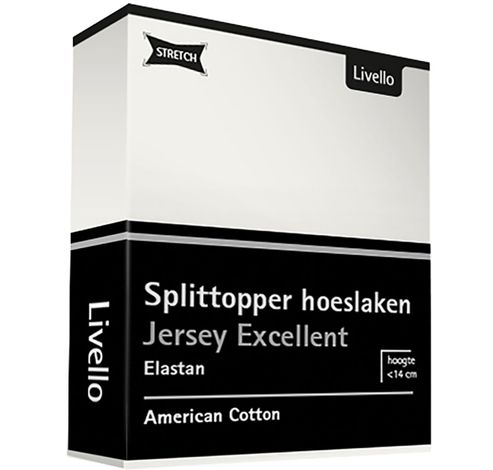 Hoeslaken Splittopper Jersey Excellent Offwhite 180x200  Livello Home