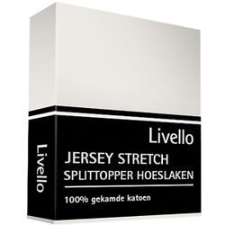 Livello Home Hoeslaken Splittopper Jersey Offwhite 180x200/210 