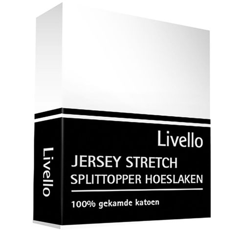 Hoeslaken Splittopper Jersey White 180x200/210  Livello Home