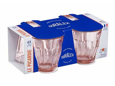 Picardie Tumbler 25cl Roze Set4 D8,5xh9cm