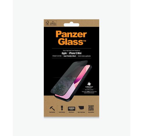 PROP2744 Screenprotector iPhone 13 Mini Zwart Privacy  PanzerGlass