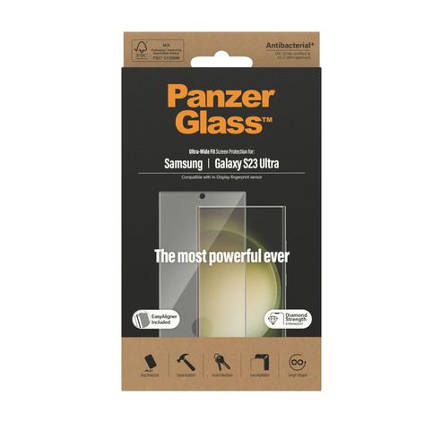 7317 Screen Protector Samsung Galaxy S23 Ultra | Ultra-Wide Fit w. EasyAligner  PanzerGlass