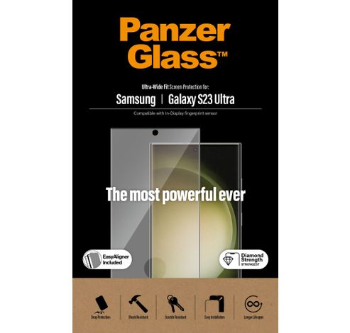 7317 Screen Protector Samsung Galaxy S23 Ultra | Ultra-Wide Fit w. EasyAligner  PanzerGlass