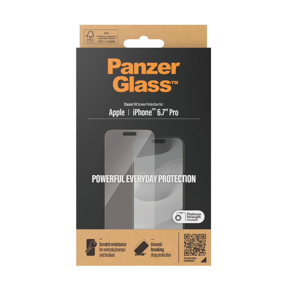 PanzerGlass Screenprotector 2808 Classic Fit Apple iPhone 15 Pro Max