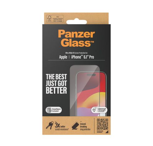 P2810 Privacy-screenprotector iPhone 15 Pro | Ultrabrede pasvorm w. EasyAligner  PanzerGlass