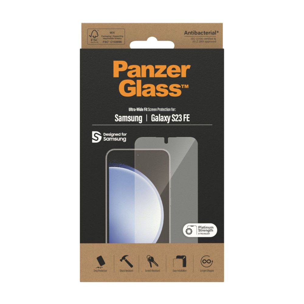 PanzerGlass Screenprotector 7341 Screen Protector Samsung Galaxy S23 FE | Ultra-Wide Fit