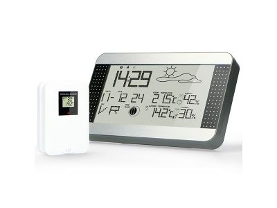 Weerstation met draadloze buitensensor, zilver
