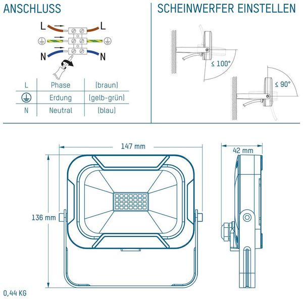 Ansmann VERSTRALER LED 10W 800LM (WAND)