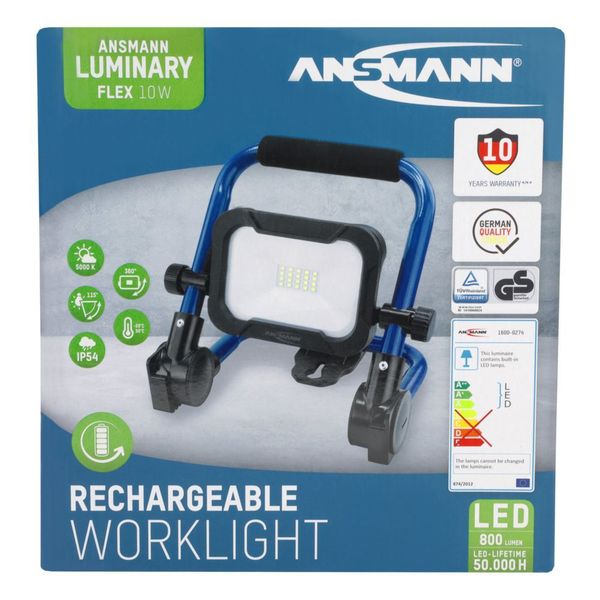 Ansmann VERSTRALER LED OPLAADBAAR 10W 800LM (BOUW-ACCUPACK)