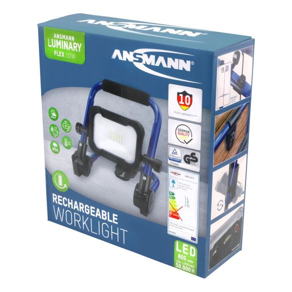 Ansmann VERSTRALER LED OPLAADBAAR 10W 800LM (BOUW-ACCUPACK)