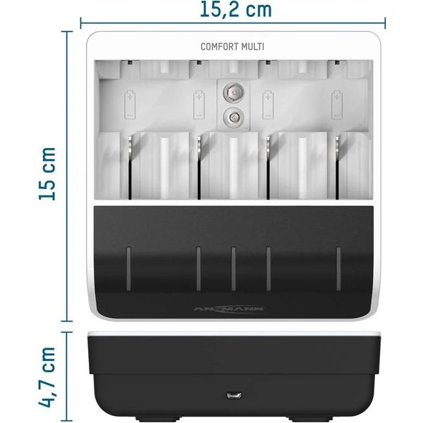 Ansmann COMFORT MULTI BATTERIJLADER NiMH AAA/AA/C/D/9V (1001-0093)