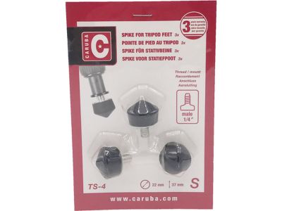 1/4" Tripod Spike - Rubber / 22mm (3 Pieces)