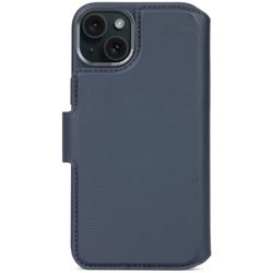 Leather Detachable Wallet iPhone 15 Navy         Decoded