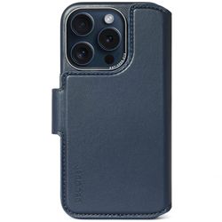 Leather Detachable Wallet iPhone 15 Pro Navy     Decoded