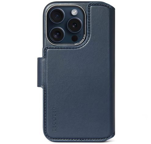 Leather Detachable Wallet iPhone 15 Pro Navy      Decoded