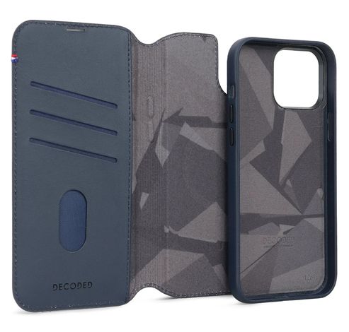 Leather Detachable Wallet iPhone 15 Pro Navy      Decoded