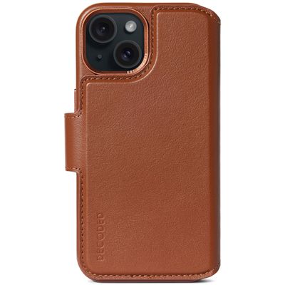 Leather Detachable Wallet iPhone 15 Plus Tan     