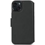 Leather Detachable Wallet iPhone 15 Plus Black   