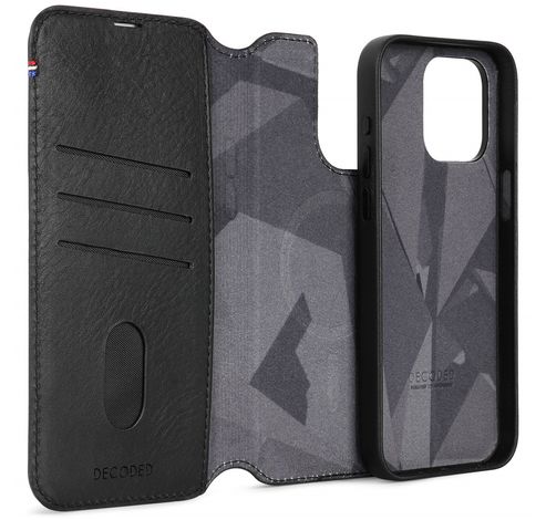 Leather Detachable Wallet iPhone 15 Pro Max Black  Decoded