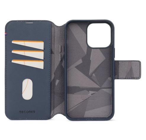 Leather Detachable Wallet iPhone 15 Pro Max Navy  Decoded