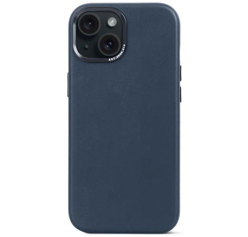 Leather Backcover iPhone 15 Navy                  Decoded