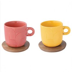 Loop Yellow Pink mug 250 ml Acacia Sauce (2 st) 