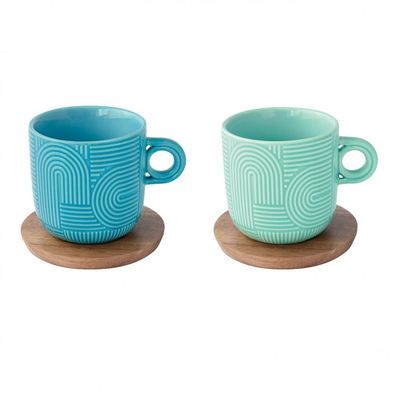 Loop Green Blue  mug 250ml Acacia Sauc (2 st) 