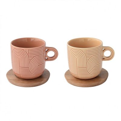 Loop Beige Brouwn mug 250 ml Acacia Sauc (2 st) 