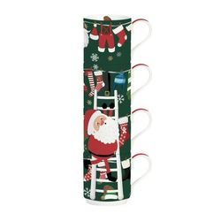 Santa's Outfit Set van 4 mokken stapelbaar 275ml 