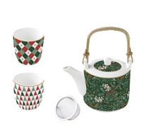 Fancy Christmas Theepot 600ml + 2 kopjes porselein 160ml 