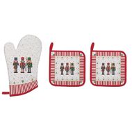 SET UN GANT DE CUISINE 20X30 CM ET 2 MANIQUES 20X20 CM 100% COTON 