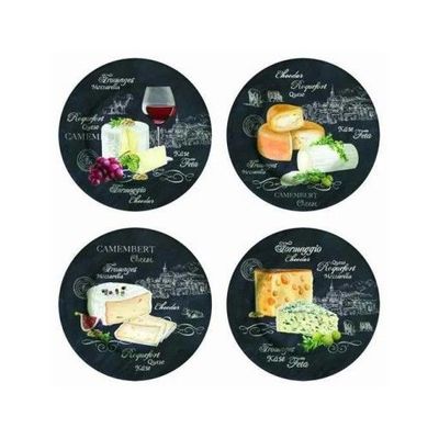 COFFRET 4 ASSIETTES A FROMAGE D19CM  Easy Life