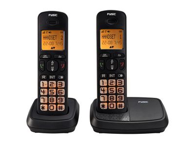 FX-5520 - Senioren DECT telefoon met grote toetsen en 2 handsets, zwart