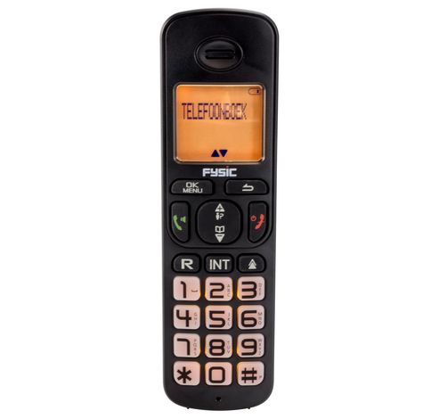 FX-5520 - Senioren DECT telefoon met grote toetsen en 2 handsets, zwart  Fysic