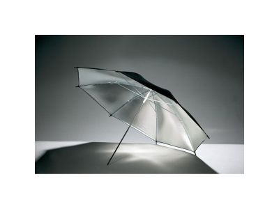 Flitsparaplu Silver/Black 84cm